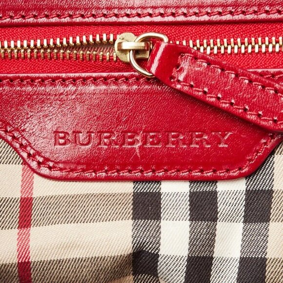 Burberry Red Leather Canterbury Tote Bag - Picture 6 of 11